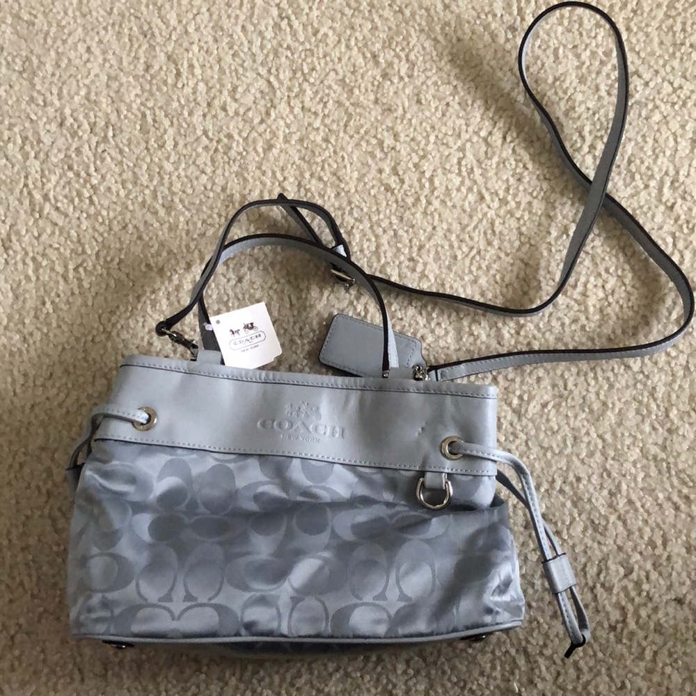 Gray Coach crossbody purse